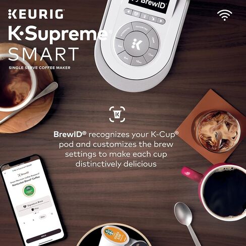 Keurig K-Supreme SMART Coffee Maker, MultiStream Technology, Brews 6-12oz Cup Sizes, White in Saudi Arabia