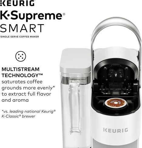 Keurig K-Supreme SMART Coffee Maker, MultiStream Technology, Brews 6-12oz Cup Sizes, White in Saudi Arabia