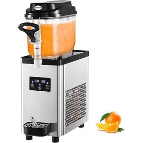 VEVOR Commercial Slushy Machine, 300W 110V, 6L/1.6 Gal 25 Cups Single-Bowl, Stainless Steel Margarita Smoothie Frozen Drink Maker, Slushie Machine for Cafes Restaurants Bars Home Use