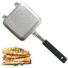 Jean-Patrique Stovetop Panini Grill Press Sandwich Maker, Black – Ceramic Nonstick Grilled Cheese Maker with Handles - Indoor & Outdoor Double-sided Sandwich Toaster in Saudi Arabia