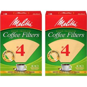Melitta #4 Coffee Filters, Natural Brown, 2 Pack of 100 Filters. in Kuwait