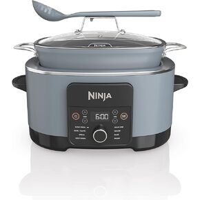 Ninja MC1001 Foodi PossibleCooker PRO 8.5 Quart Multi Cooker، مع طباخ بطيء 8 في 1، طنجرة ضغط، فرن هولندي والمزيد، غطاء زجاجي وملعقة مدمجة، غير لاصق، وعاء آمن للفرن حتى 500 درجة فهرنهايت، رمادي ملح البحر (متجدد) in Kuwait
