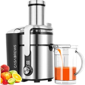 CASABREWS Juicer Machine, 1300W 5 Speeds Centrifugal Juicer Extractor with Large 3.2" Feed Chute for Whole Vegetables and Fruits, Stainless Steel Juicer Maker with LCD Screen, Gift for Mom Women Wife in Saudi Arabia