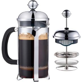 Mateebake French Press Coffee Maker(12 OZ), 304 Stainless Steel Coffee Press 4 Level Filtration System, Heat Resistant Thickened Borosilicate Glass, Durable Easy Clean, 100% BPA Free in Saudi Arabia