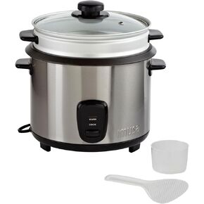 IMUSA USA GAU-00023 طباخ أرز كهربائي مع صينية بخار 10 أكواب أرز غير مطبوخ (20 كوب أرز مطبوخ)، ستانلس ستيل in Kuwait