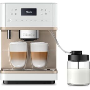 Miele CM 6160 MilkPerfection Automatic Coffee Machine - OneTouch for Two, AromaticSystem, 4 individual profiles, DoubleShot, WiFi-compatible, LED lighting, easy cleaning, in Lotus White in Kuwait