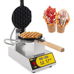 صانعة الوافل الفقاعية التجارية الذكية من هونج كونج، ماكينة صنع الوافل الفقاعية بقدرة 1400 وات مع طلاء غير لاصق، شاشة رقمية LED، 110 فولت من Dyna-Living in Kuwait