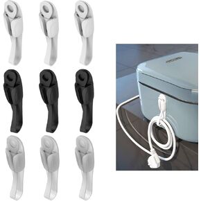 9PCS UMUST Cord Bundlers,Cord Organizer for Appliances, Kitchen Appliance Cord Holder,Cable Bundler,Appliance Cord Holder Stick on Air Fryer Juicer Mixer Coffee Maker Etc (Clear Black White)