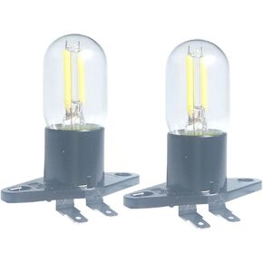 QLEE Led Filament Light 1.5w Z187 Microwave Bulb 125v 20w Equivalent Incandescent Lamps for Galanz Refrigerator Microwave Oven Electrical Range Hood Indicator Light (2 Pack, Z187 Base,5000K) in Kuwait