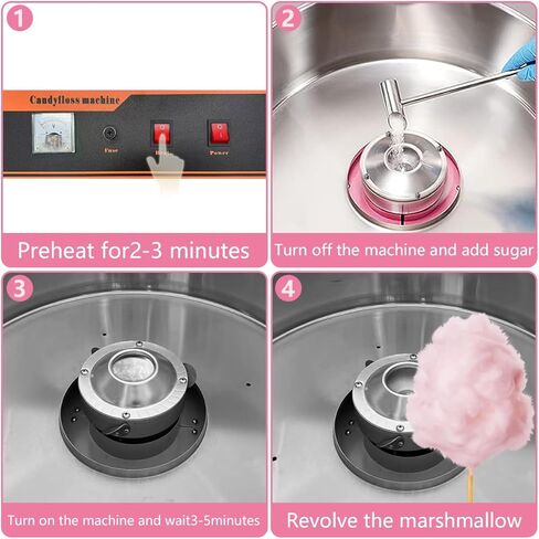 1000W Electric Cotton Candy Machine,Commercial cotton candy machine with Stainless Steel Bowl and Sugar Scoop,Cotton-candy Machine,for Birthdays, School function, or Social Events, Pink in Kuwait