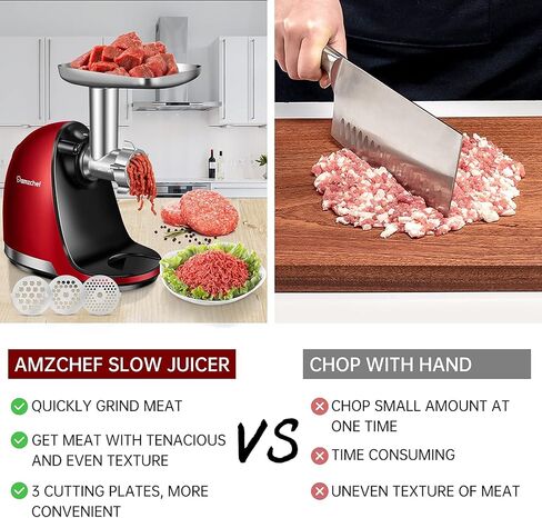 ملحقات تقطيع القطاعة لعصارة المضغ AMZCHEF، ZM1501&GM3001، ملحق مبشرة الجبن، ملحقات القطاعة مع 3 شفرات قابلة للتبديل in Kuwait