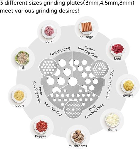 ملحقات تقطيع القطاعة لعصارة المضغ AMZCHEF، ZM1501&GM3001، ملحق مبشرة الجبن، ملحقات القطاعة مع 3 شفرات قابلة للتبديل in Kuwait