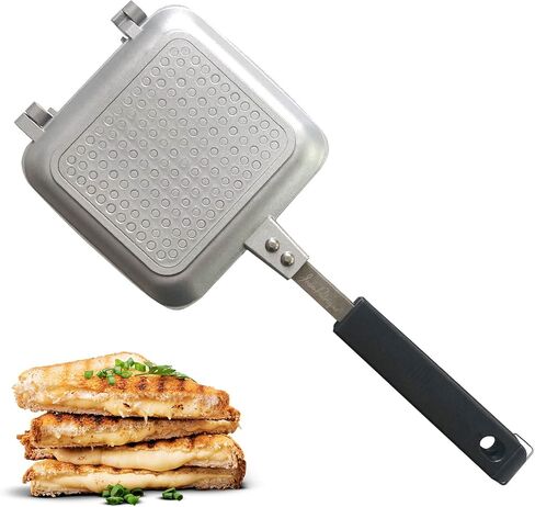 Jean-Patrique Stovetop Panini Grill Press Sandwich Maker, Black – Ceramic Nonstick Grilled Cheese Maker with Handles - Indoor & Outdoor Double-sided Sandwich Toaster in Saudi Arabia