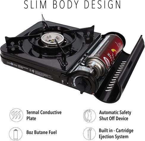 GAS ONE NEW 10,000 BTU CSA List Portable Butane Gas Stove with Carrying Case CSA Listed- Midnight in Saudi Arabia