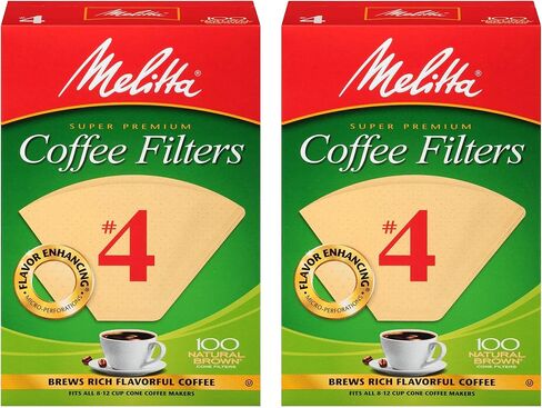 Melitta #4 Coffee Filters, Natural Brown, 2 Pack of 100 Filters. in Saudi Arabia