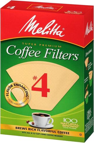 Melitta #4 Coffee Filters, Natural Brown, 2 Pack of 100 Filters. in Saudi Arabia