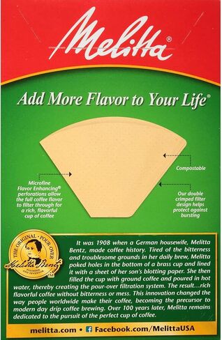 Melitta #4 Coffee Filters, Natural Brown, 2 Pack of 100 Filters. in Saudi Arabia