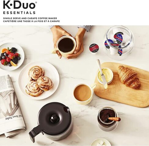ماكينة صنع القهوة Keurig 5000204976 K-Duo Essentials 2 في 1 لكبسولات K-Cup/12-Cup Carafe (متجددة) in Kuwait