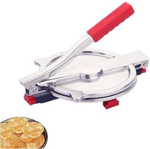 ماكينة ضغط بوري ميكر بمقبض يدوي مصنوع من الفولاذ المقاوم للصدأ وآلة ضغط روتي باباد خاخ شباتي (تصميم متعدد) in Kuwait