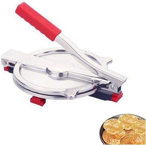 ماكينة ضغط بوري ميكر بمقبض يدوي مصنوع من الفولاذ المقاوم للصدأ وآلة ضغط روتي باباد خاخ شباتي (تصميم متعدد) in Kuwait