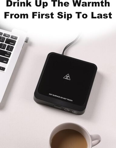 جهاز تسخين قدح القهوة من ريجستن - جهاز تسخين قدح محمول بقدرة 20 وات للمكتب، جهاز تسخين كوب القهوة مع إيقاف تلقائي، لوحة تسخين الشموع للسفر والمكتب والمنزل، أسود in Kuwait