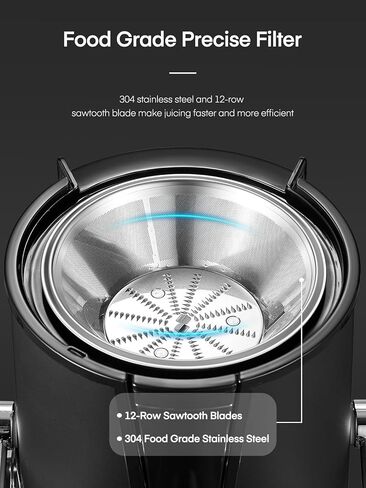 آلات عصارة، عصارة آيهيل للخضروات والفواكه سهلة التنظيف، عصارة طرد مركزي بفم عريض 3 بوصات، 3 سرعات للتحكم، نظام حماية من الحمل الزائد، فرشاة تنظيف ووصفة متضمنة، أسود in Kuwait