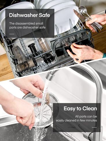 آلات عصارة، عصارة آيهيل للخضروات والفواكه سهلة التنظيف، عصارة طرد مركزي بفم عريض 3 بوصات، 3 سرعات للتحكم، نظام حماية من الحمل الزائد، فرشاة تنظيف ووصفة متضمنة، أسود in Kuwait