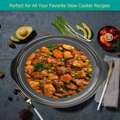 Silicone Slow Cooker Liners for Crock-Pot 7 Quart Reusable Crock Pot Liners 7QT Oval Cooking Liner BPA-Free Leakproof Dishwasher Safe(Black) in Saudi Arabia