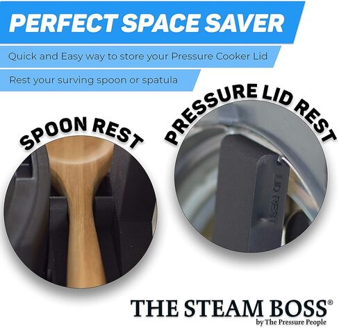 The Steam Boss - مسند الغطاء والملعقة | الملحقات المتوافقة مع مقلاة الهواء لطباخ الضغط Ninja Foodi | مقاس جديد يناسب الفولاذ المقاوم للصدأ الفاخر ومقبض Ninja Foodi الأصلي in Kuwait