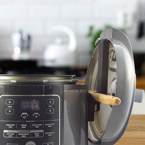 The Steam Boss - مسند الغطاء والملعقة | الملحقات المتوافقة مع مقلاة الهواء لطباخ الضغط Ninja Foodi | مقاس جديد يناسب الفولاذ المقاوم للصدأ الفاخر ومقبض Ninja Foodi الأصلي in Kuwait