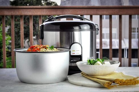 IMUSA USA GAU-00023 طباخ أرز كهربائي مع صينية بخار 10 أكواب أرز غير مطبوخ (20 كوب أرز مطبوخ)، ستانلس ستيل in Kuwait