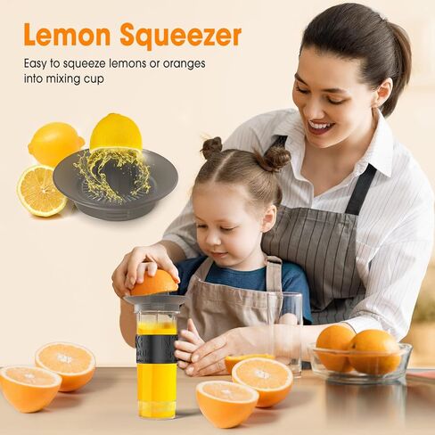 COOL KNIGHT Personal Blender, 500 Watts Smoothie Blender for Shakes and Smoothies, 10 pcs Kitchen Mixer Set with 20oz Sports Mug, Grinder Cup, 2 to-go lid, Freezer Rod and lemon squeezer,BPA free in Kuwait