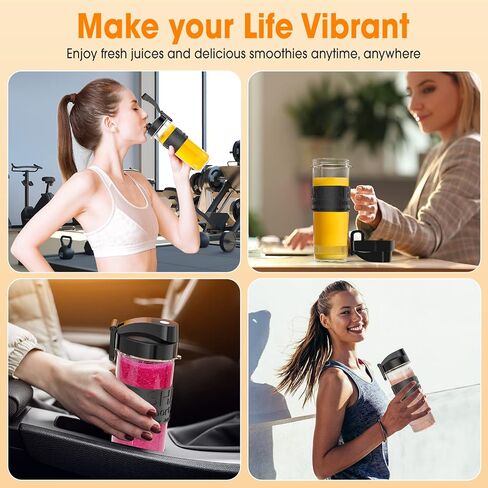 COOL KNIGHT Personal Blender, 500 Watts Smoothie Blender for Shakes and Smoothies, 10 pcs Kitchen Mixer Set with 20oz Sports Mug, Grinder Cup, 2 to-go lid, Freezer Rod and lemon squeezer,BPA free in Kuwait