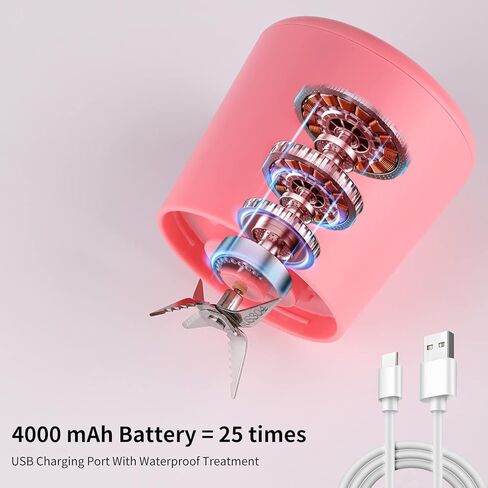 خلاط محمول سعة 20 أونصة، خلاطات سفر للمخفوقات والعصائر مع 6 شفرات، خلاط USB بحجم شخصي للمطبخ، المنزل، صالة الألعاب الرياضية، السفر in Kuwait