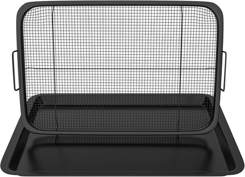 Large Size 19" x 12.8", Air Fryer Basket For Oven, Stainless Steel Air Fryer Tray, Oven Air Fryer Basket Baking Sheet Cookie Sheet Roasting Basket, in Kuwait