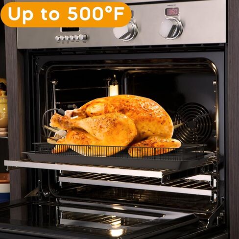 Large Size 19" x 12.8", Air Fryer Basket For Oven, Stainless Steel Air Fryer Tray, Oven Air Fryer Basket Baking Sheet Cookie Sheet Roasting Basket, in Kuwait