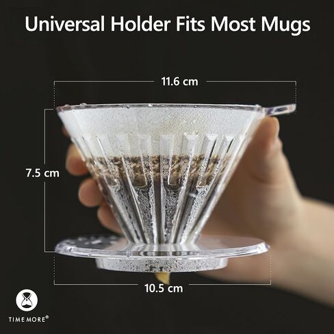 منقط قهوة زجاجي من TIMEMORE مع فلتر ورقي، اسكب فوق منقط القهوة مع حامل قاعدة، اسكب فوق صانع القهوة المخروط، 1-2 كوب in Kuwait