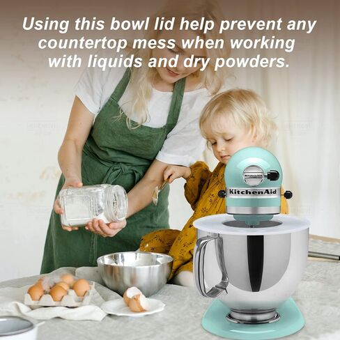 أغطية أوعية الخلاطات لـ كيتشن إيد 4.5-5 كوارت خلاطات حاملة برأس مائل وعاء من الفولاذ المقاوم للصدأ يغطي غطاء in Kuwait