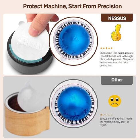 Nessus Reusable Vertuo Capsule Kit, [ALSeal EZ FIT] for Reusable Nespresso Pods with 100 Pcs Aluminum Foil Seal Lids, Holder, Brush, for Refilling Nespresso Vertuo Pods Reusable Vertuoline Pod in Kuwait