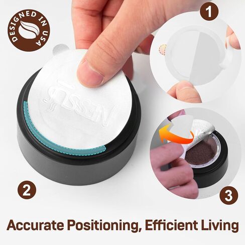 Nessus Reusable Vertuo Capsule Kit, [ALSeal EZ FIT] for Reusable Nespresso Pods with 100 Pcs Aluminum Foil Seal Lids, Holder, Brush, for Refilling Nespresso Vertuo Pods Reusable Vertuoline Pod in Kuwait