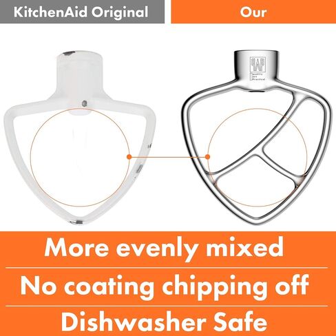 Flat Beater Replacement for KitchenAid 3.5 Qt. Tilt-Head Stand Mixers/Polished 18/8 Stainless Steel Accessories/No coating/Dishwasher Safe in Saudi Arabia