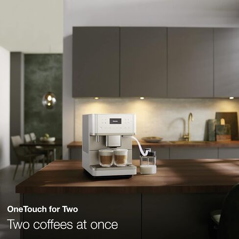 Miele CM 6160 MilkPerfection Automatic Coffee Machine - OneTouch for Two, AromaticSystem, 4 individual profiles, DoubleShot, WiFi-compatible, LED lighting, easy cleaning, in Lotus White in Kuwait