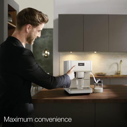 Miele CM 6160 MilkPerfection Automatic Coffee Machine - OneTouch for Two, AromaticSystem, 4 individual profiles, DoubleShot, WiFi-compatible, LED lighting, easy cleaning, in Lotus White in Kuwait