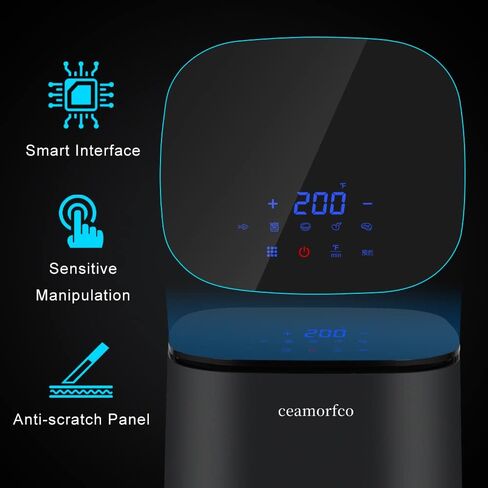 Air Fryer Oven 6 Quart Compact air fryers Oilless Oven 12-in-1 Nonstick and Dishwasher-Safe Basket, Exclusive Recipes, Tempered Glass Display, Custom in Kuwait