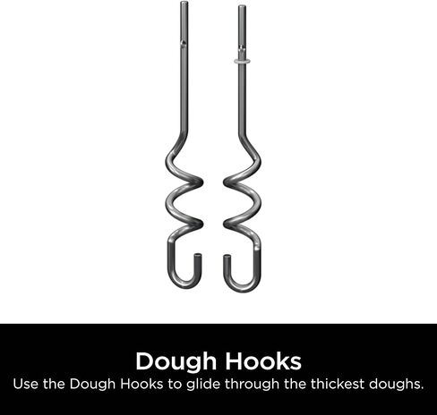 Ninja XSKDOUGHHK Foodi Dough Hooks for Power Mixer System (CI100 Series), Stainless Steel in Saudi Arabia