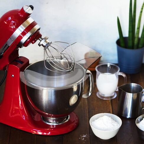 KN1PS درع السكب لـ KitchenAid 4.5Qt، W10616906 غطاء حماية من الرش لملحقات خلاطات مساعدات المطبخ، أنبوب صب لخلاط Kitchenaid، فقط للوعاء المصنوع من الفولاذ المقاوم للصدأ (قطر 8.2 بوصة) in Kuwait