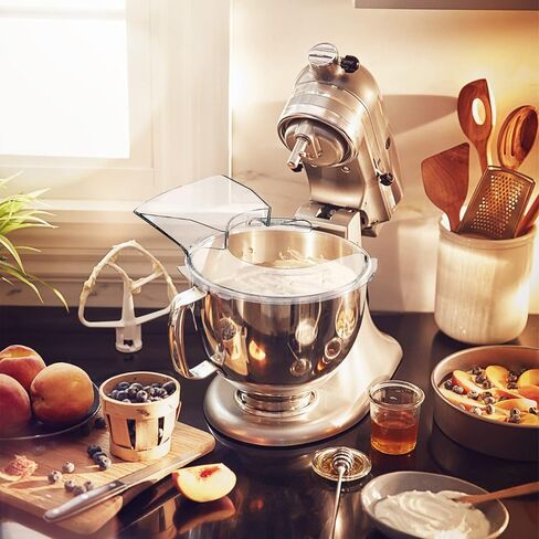 KN1PS درع السكب لـ KitchenAid 4.5Qt، W10616906 غطاء حماية من الرش لملحقات خلاطات مساعدات المطبخ، أنبوب صب لخلاط Kitchenaid، فقط للوعاء المصنوع من الفولاذ المقاوم للصدأ (قطر 8.2 بوصة) in Kuwait