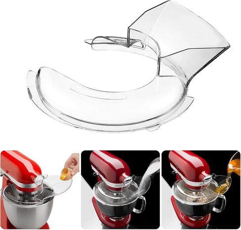 KN1PS درع السكب لـ KitchenAid 4.5Qt، W10616906 غطاء حماية من الرش لملحقات خلاطات مساعدات المطبخ، أنبوب صب لخلاط Kitchenaid، فقط للوعاء المصنوع من الفولاذ المقاوم للصدأ (قطر 8.2 بوصة) in Kuwait