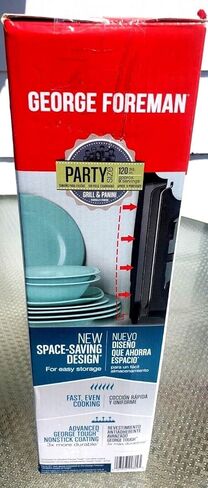 جورج فورمان، 9 أطباق كلاسيكية، شواية كهربائية داخلية ومكبس بانيني، توقف إنتاجها، أسود in Kuwait