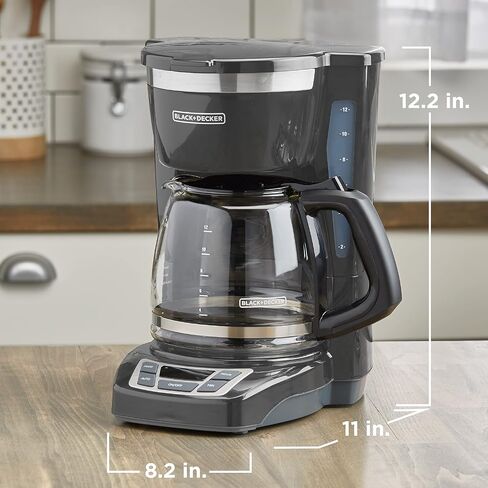 BLACK+DECKER™ 12-Cup* Programmable Coffeemaker, Gray in Kuwait